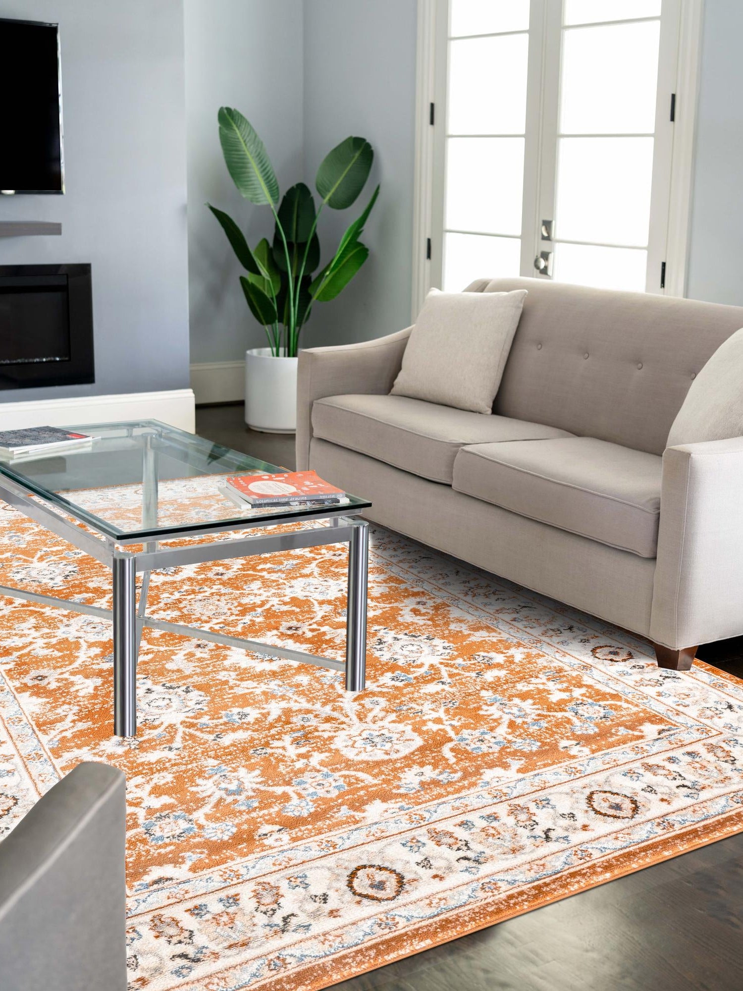 Rust Red 5' 3 x 8' Charlotte Rectangle Area Rug 100% Polypropylene With Jute Backing Traditional Classical Durable Carpet for Living Dining Office Rooms for Sale at Rug Engine