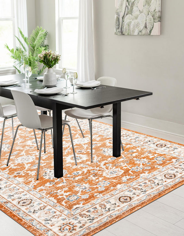Rust Red 5' 3 x 8' Charlotte Rectangle Area Rug 100% Polypropylene With Jute Backing Traditional Classical Durable Carpet for Living Dining Office Rooms for Sale at Rug Engine