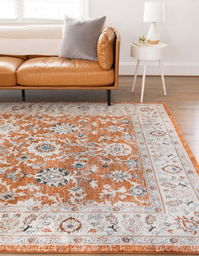 Rust Red 7' 10 x 10' Charlotte Rectangle Area Rug 100% Polypropylene With Jute Backing Traditional Classical Durable Carpet for Living Dining Office Rooms for Sale at Rug Engine
