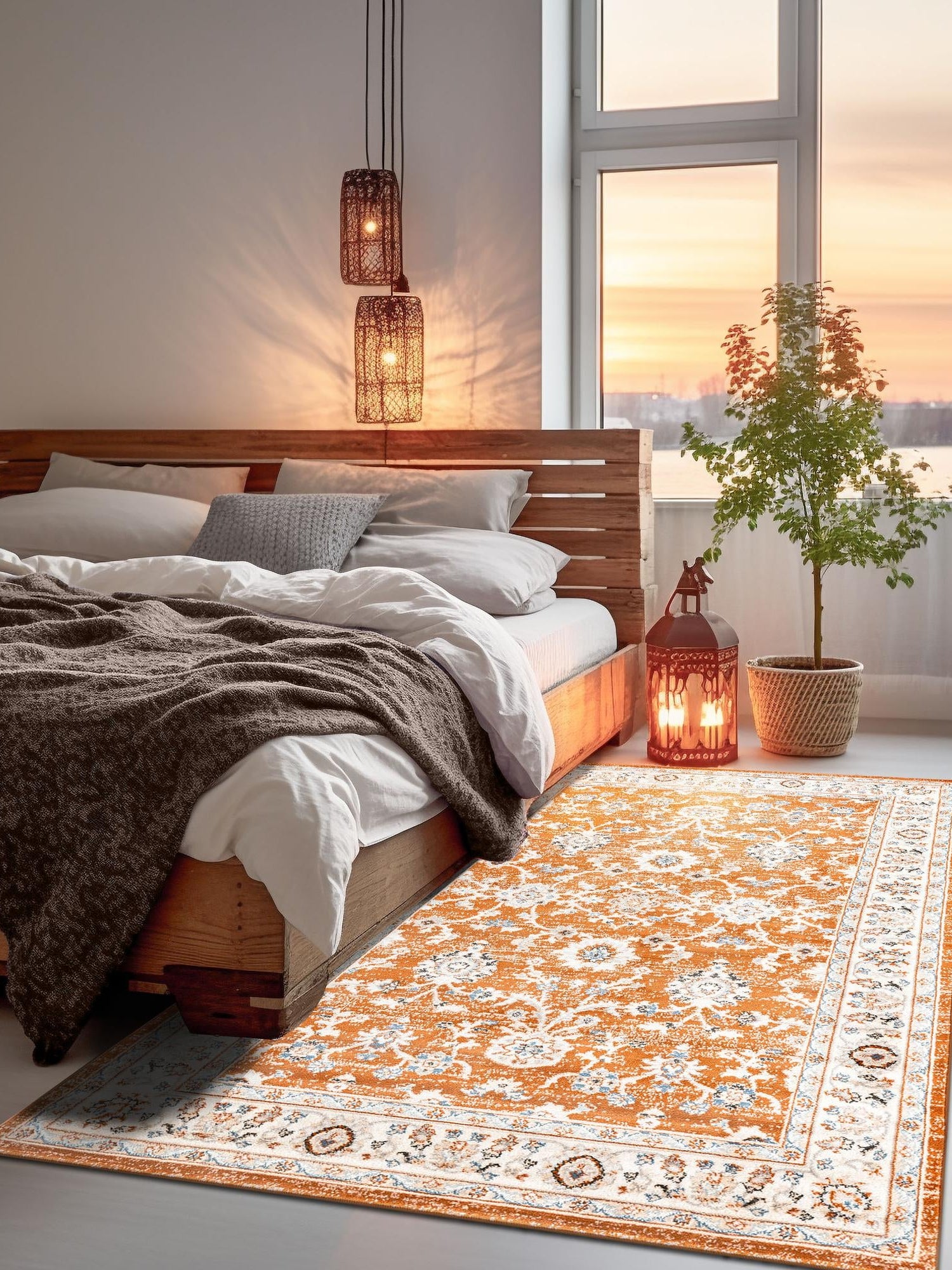 Rust Red 9' x 12' Charlotte Rectangle Area Rug 100% Polypropylene With Jute Backing Traditional Classical Durable Carpet for Living Dining Office Rooms for Sale at Rug Engine