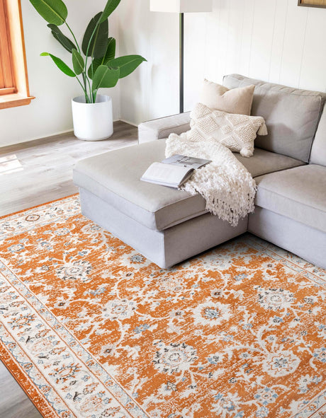 Rust Red 6' 1 x 9' Charlotte Rectangle Area Rug 100% Polypropylene With Jute Backing Traditional Classical Durable Carpet for Living Dining Office Rooms for Sale at Rug Engine