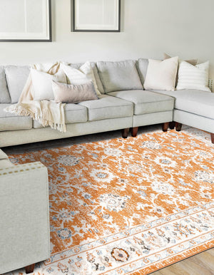 Rust Red 9' x 12' Charlotte Rectangle Area Rug 100% Polypropylene With Jute Backing Traditional Classical Durable Carpet for Living Dining Office Rooms for Sale at Rug Engine