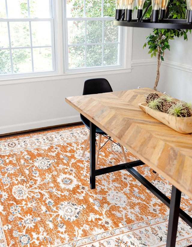Rust Red 6' 1 x 9' Charlotte Rectangle Area Rug 100% Polypropylene With Jute Backing Traditional Classical Durable Carpet for Living Dining Office Rooms for Sale at Rug Engine