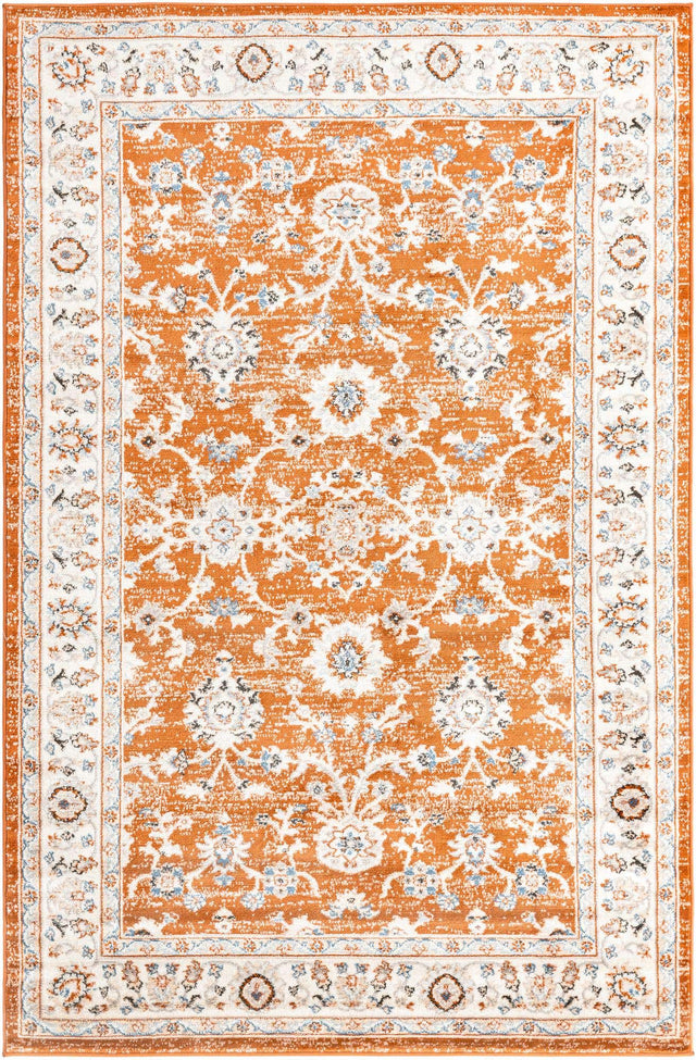 Rust Red 5' 3 x 8' Charlotte Rectangle Area Rug 100% Polypropylene With Jute Backing Traditional Classical Durable Carpet for Living Dining Office Rooms for Sale at Rug Engine
