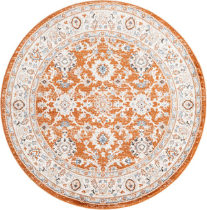 Rust Red 5' 3 x 5' 3 Charlotte Round Area Rug 100% Polypropylene With Jute Backing Traditional Classical Durable Carpet for Living Dining Office Rooms for Sale at Rug Engine