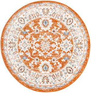 Rust Red 3' 1 x 3' 1 Charlotte Round Area Rug 100% Polypropylene With Jute Backing Traditional Classical Durable Carpet for Living Dining Office Rooms for Sale at Rug Engine