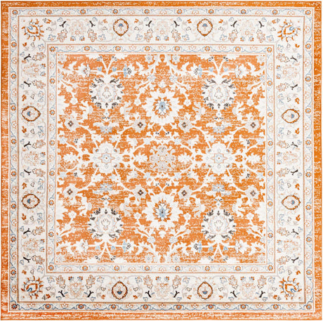 Rust Red 7' 10 x 7' 10 Charlotte Square Area Rug 100% Polypropylene With Jute Backing Traditional Classical Durable Carpet for Living Dining Office Rooms for Sale at Rug Engine