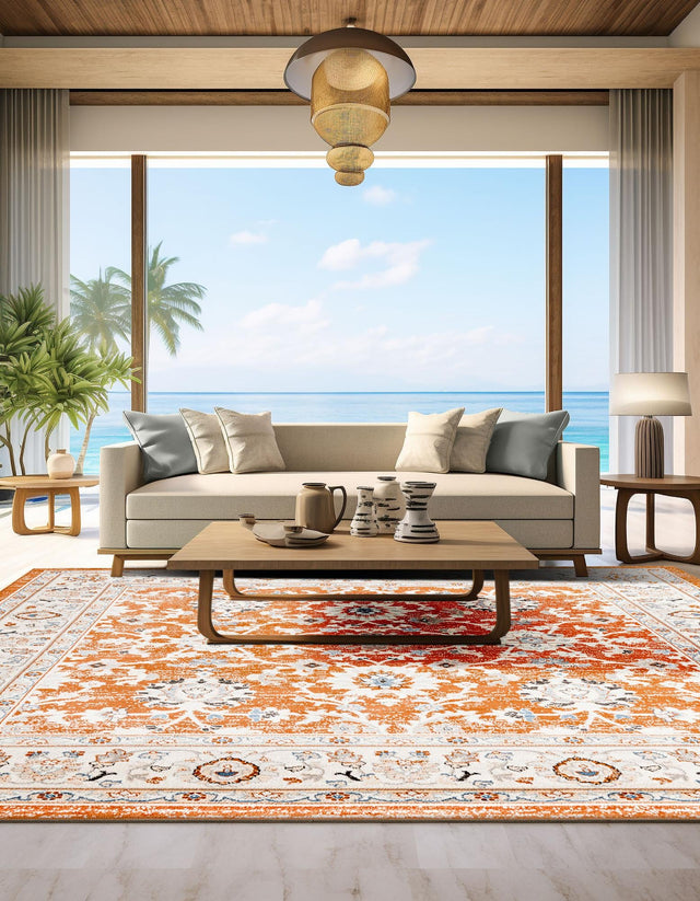 Rust Red 7' 10 x 7' 10 Charlotte Square Area Rug 100% Polypropylene With Jute Backing Traditional Classical Durable Carpet for Living Dining Office Rooms for Sale at Rug Engine