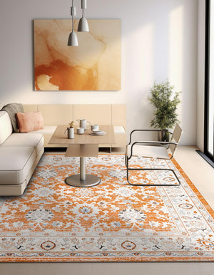 Rust Red 4' 1 x 4' 1 Charlotte Square Area Rug 100% Polypropylene With Jute Backing Traditional Classical Durable Carpet for Living Dining Office Rooms for Sale at Rug Engine
