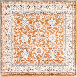 Rust Red 5' 3 x 5' 3 Charlotte Square Area Rug 100% Polypropylene With Jute Backing Traditional Classical Durable Carpet for Living Dining Office Rooms for Sale at Rug Engine