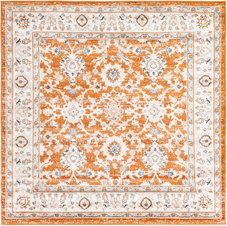 Rust Red 5' 3 x 5' 3 Charlotte Square Area Rug 100% Polypropylene With Jute Backing Traditional Classical Durable Carpet for Living Dining Office Rooms for Sale at Rug Engine