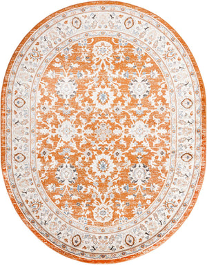Rust Red 7' 10 x 10' Charlotte Oval Area Rug 100% Polypropylene With Jute Backing Traditional Classical Durable Carpet for Living Dining Office Rooms for Sale at Rug Engine