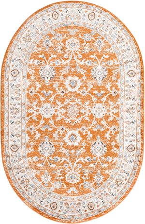 Rust Red 5' 3 x 8' Charlotte Oval Area Rug 100% Polypropylene With Jute Backing Traditional Classical Durable Carpet for Living Dining Office Rooms for Sale at Rug Engine