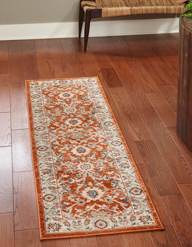 Rust Red 2' x 6' 1 Charlotte Runner Area Rug 100% Polypropylene With Jute Backing Traditional Classical Durable Carpet for Living Dining Office Rooms for Sale at Rug Engine