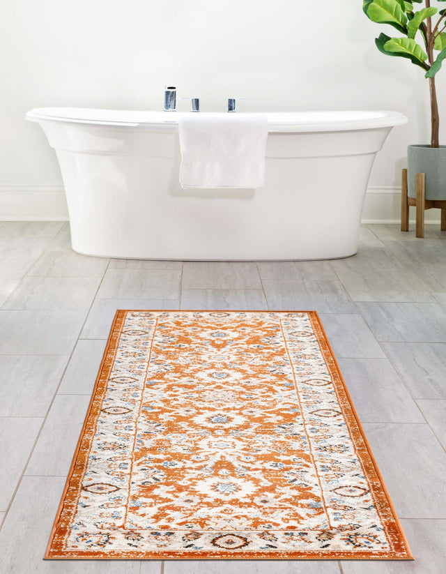 Rust Red 2' x 10' Charlotte Runner Area Rug 100% Polypropylene With Jute Backing Traditional Classical Durable Carpet for Living Dining Office Rooms for Sale at Rug Engine