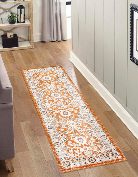 Rust Red 2' x 10' Charlotte Runner Area Rug 100% Polypropylene With Jute Backing Traditional Classical Durable Carpet for Living Dining Office Rooms for Sale at Rug Engine