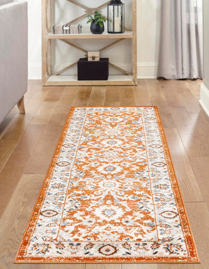 Rust Red 2' x 8' Charlotte Runner Area Rug 100% Polypropylene With Jute Backing Traditional Classical Durable Carpet for Living Dining Office Rooms for Sale at Rug Engine