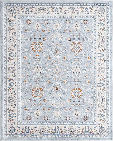 Aqua Blue 7' 10 x 10' Charlotte Rectangle Area Rug 100% Polypropylene With Jute Backing Traditional Classical Durable Carpet for Living Dining Office Rooms for Sale at Rug Engine