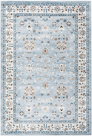 Aqua Blue 6' 1 x 9' Charlotte Rectangle Area Rug 100% Polypropylene With Jute Backing Traditional Classical Durable Carpet for Living Dining Office Rooms for Sale at Rug Engine