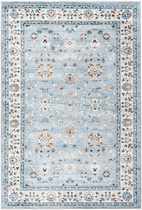 Aqua Blue 6' 1 x 9' Charlotte Rectangle Area Rug 100% Polypropylene With Jute Backing Traditional Classical Durable Carpet for Living Dining Office Rooms for Sale at Rug Engine