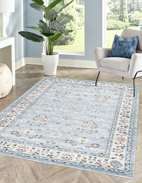 Aqua Blue 2' x 3' 1 Charlotte Rectangle Area Rug 100% Polypropylene With Jute Backing Traditional Classical Durable Carpet for Living Dining Office Rooms for Sale at Rug Engine