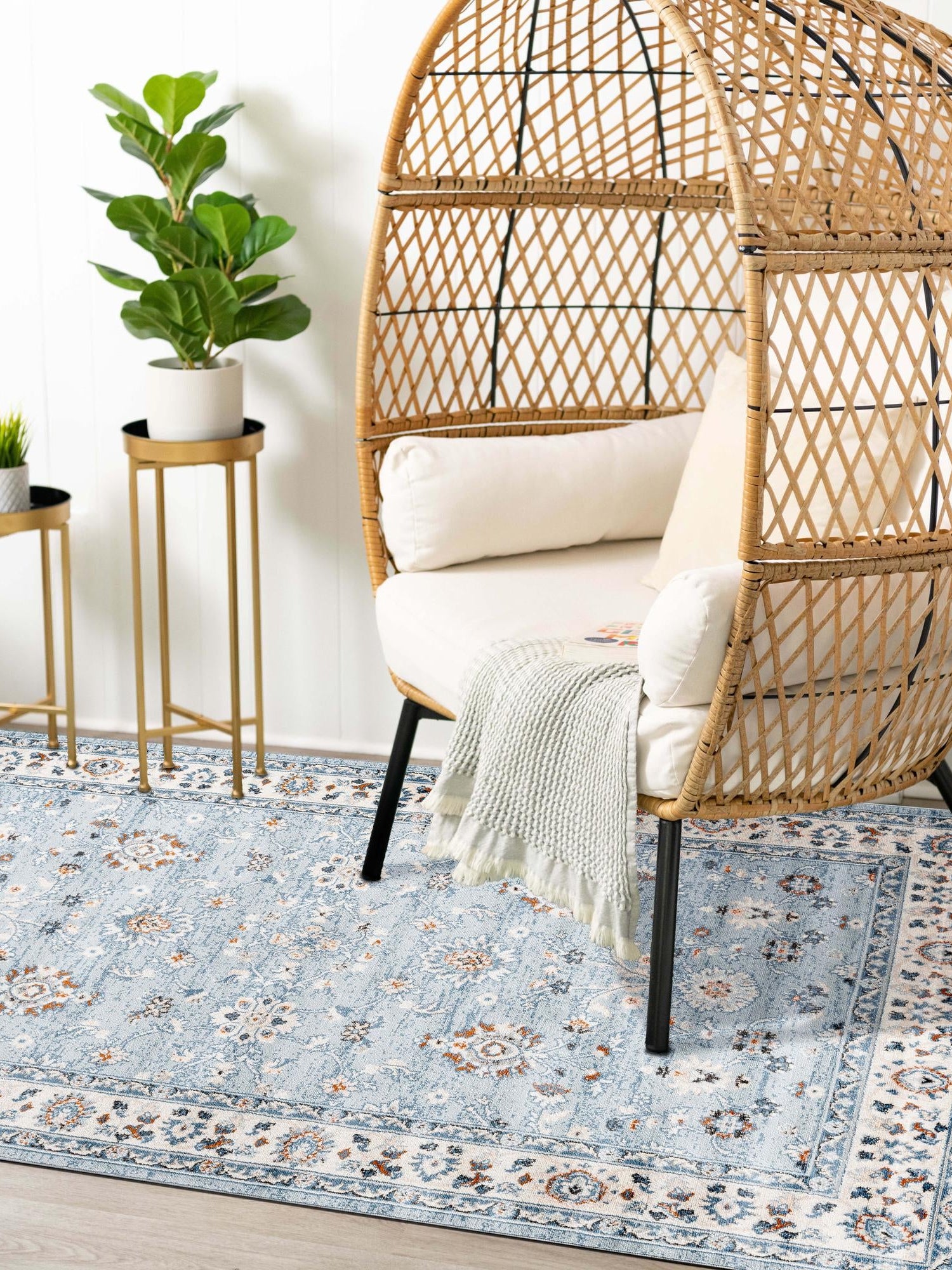 Aqua Blue 7' 10 x 10' Charlotte Rectangle Area Rug 100% Polypropylene With Jute Backing Traditional Classical Durable Carpet for Living Dining Office Rooms for Sale at Rug Engine