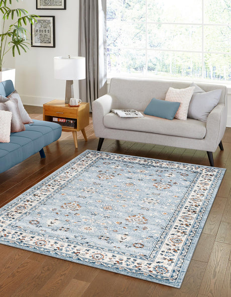 Aqua Blue 2' x 3' 1 Charlotte Rectangle Area Rug 100% Polypropylene With Jute Backing Traditional Classical Durable Carpet for Living Dining Office Rooms for Sale at Rug Engine