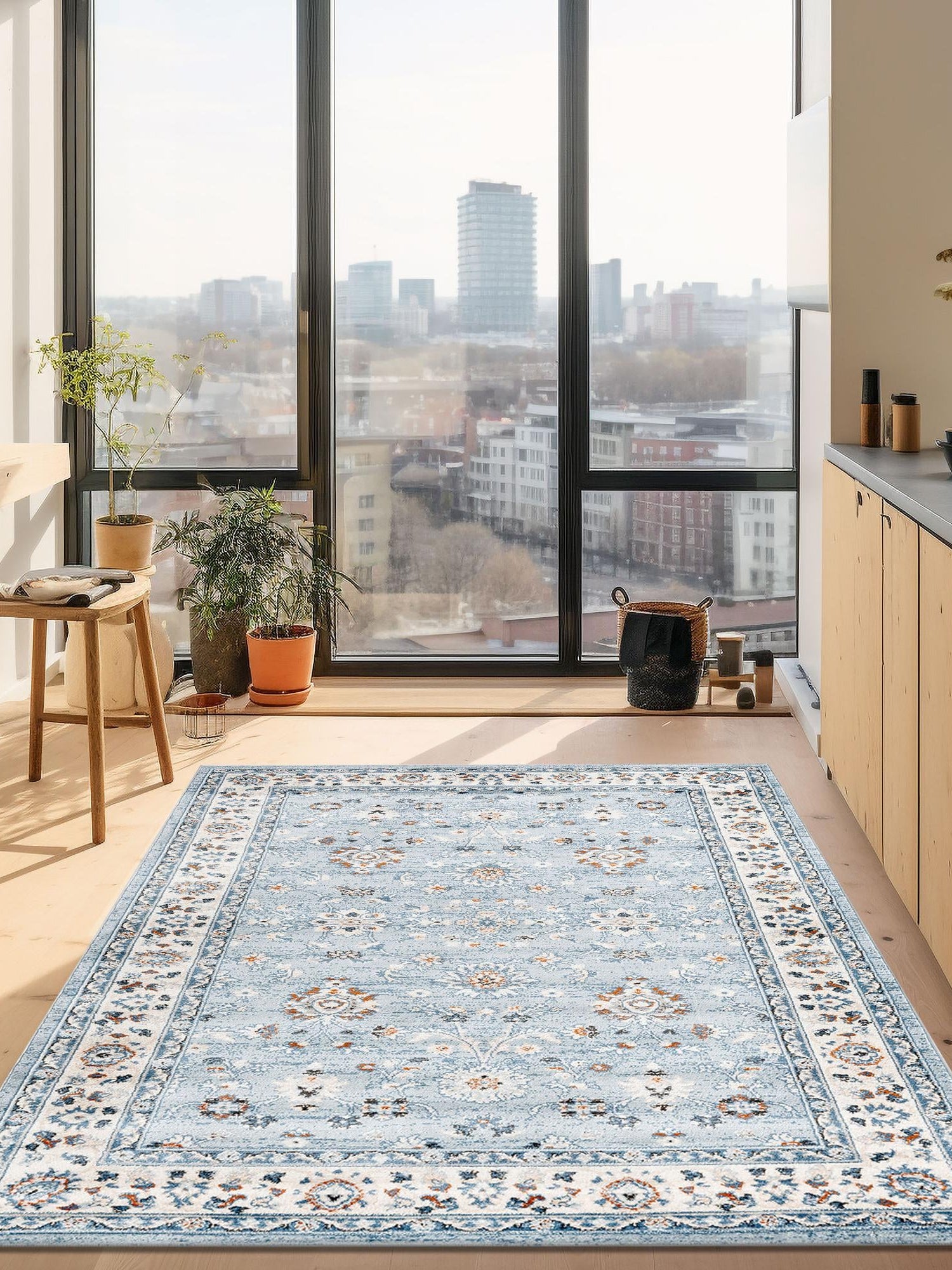 Aqua Blue 10' x 13' Charlotte Rectangle Area Rug 100% Polypropylene With Jute Backing Traditional Classical Durable Carpet for Living Dining Office Rooms for Sale at Rug Engine