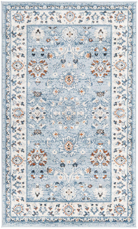 Aqua Blue 3' 1 x 5' 3 Charlotte Rectangle Area Rug 100% Polypropylene With Jute Backing Traditional Classical Durable Carpet for Living Dining Office Rooms for Sale at Rug Engine