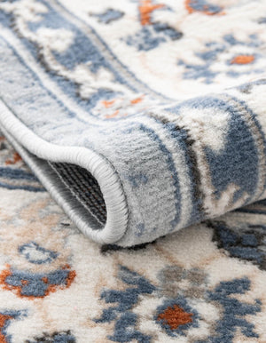Aqua Blue 3' 1 x 3' 1 Charlotte Round Area Rug 100% Polypropylene With Jute Backing Traditional Classical Durable Carpet for Living Dining Office Rooms for Sale at Rug Engine