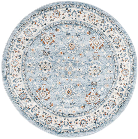 Aqua Blue 5' 3 x 5' 3 Charlotte Round Area Rug 100% Polypropylene With Jute Backing Traditional Classical Durable Carpet for Living Dining Office Rooms for Sale at Rug Engine