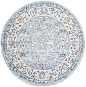 Aqua Blue 3' 1 x 3' 1 Charlotte Round Area Rug 100% Polypropylene With Jute Backing Traditional Classical Durable Carpet for Living Dining Office Rooms for Sale at Rug Engine