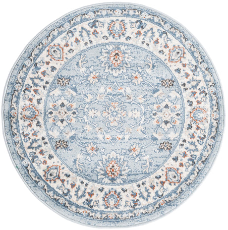 Aqua Blue 3' 1 x 3' 1 Charlotte Round Area Rug 100% Polypropylene With Jute Backing Traditional Classical Durable Carpet for Living Dining Office Rooms for Sale at Rug Engine