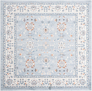 Aqua Blue 7' 10 x 7' 10 Charlotte Square Area Rug 100% Polypropylene With Jute Backing Traditional Classical Durable Carpet for Living Dining Office Rooms for Sale at Rug Engine