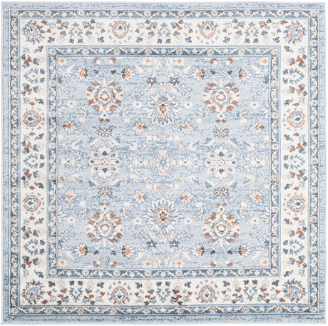 Aqua Blue 5' 3 x 5' 3 Charlotte Square Area Rug 100% Polypropylene With Jute Backing Traditional Classical Durable Carpet for Living Dining Office Rooms for Sale at Rug Engine