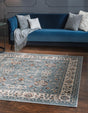 Aqua Blue 10' x 10' Charlotte Square Area Rug 100% Polypropylene With Jute Backing Traditional Classical Durable Carpet for Living Dining Office Rooms for Sale at Rug Engine