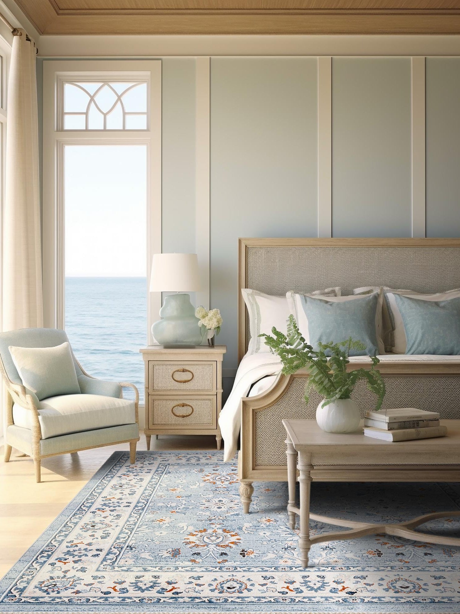 Aqua Blue 6' 1 x 6' 1 Charlotte Square Area Rug 100% Polypropylene With Jute Backing Traditional Classical Durable Carpet for Living Dining Office Rooms for Sale at Rug Engine