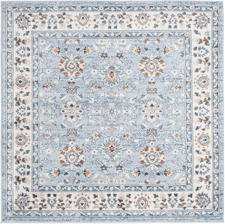 Aqua Blue 5' 3 x 5' 3 Charlotte Square Area Rug 100% Polypropylene With Jute Backing Traditional Classical Durable Carpet for Living Dining Office Rooms for Sale at Rug Engine