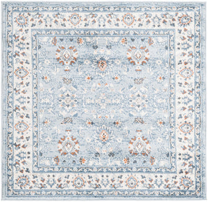 Aqua Blue 4' 1 x 4' 1 Charlotte Square Area Rug 100% Polypropylene With Jute Backing Traditional Classical Durable Carpet for Living Dining Office Rooms for Sale at Rug Engine