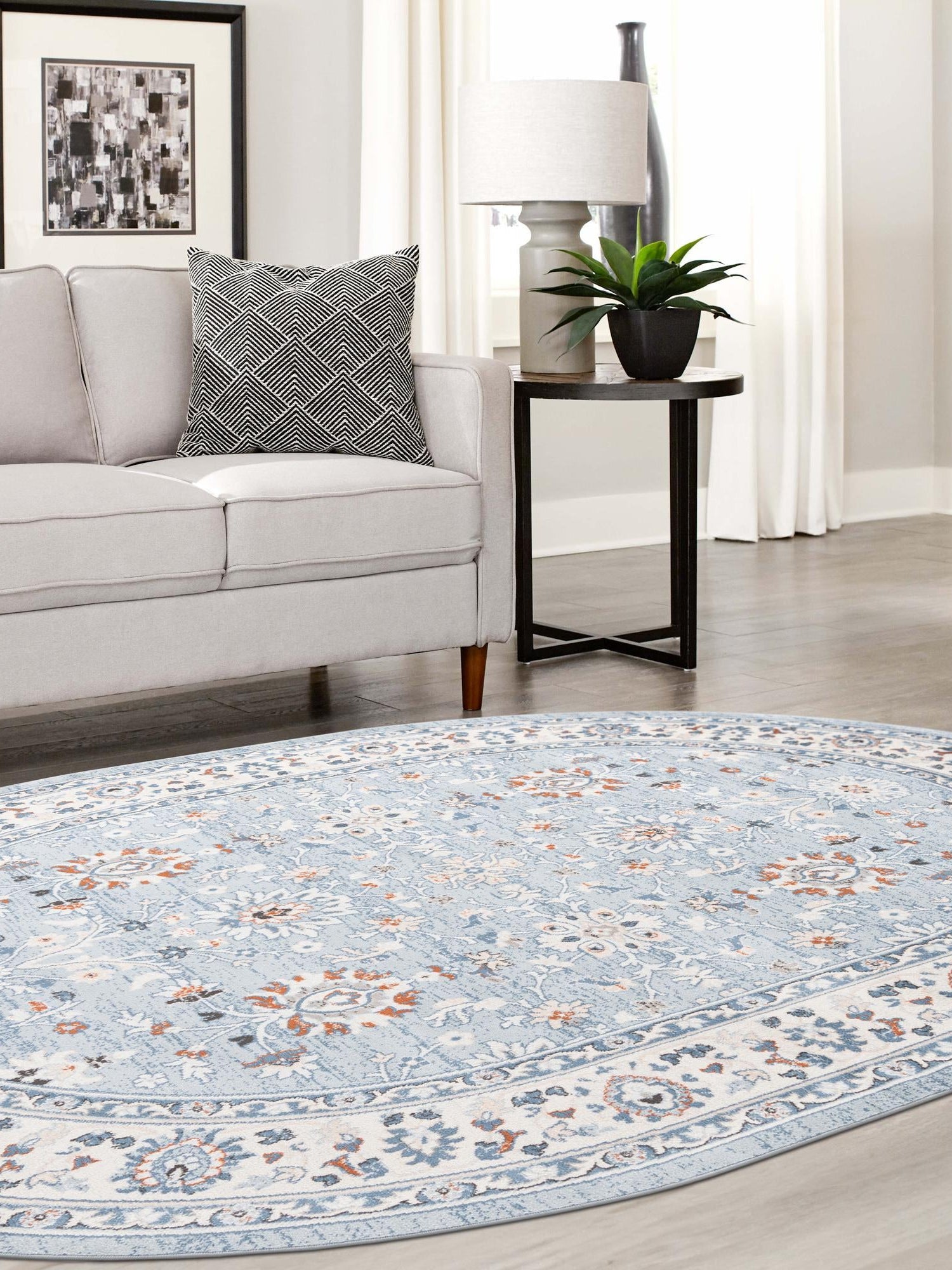 Aqua Blue 3' 1 x 5' 3 Charlotte Oval Area Rug 100% Polypropylene With Jute Backing Traditional Classical Durable Carpet for Living Dining Office Rooms for Sale at Rug Engine