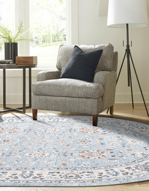 Aqua Blue 4' 1 x 6' 1 Charlotte Oval Area Rug 100% Polypropylene With Jute Backing Traditional Classical Durable Carpet for Living Dining Office Rooms for Sale at Rug Engine