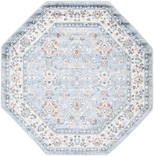 Aqua Blue 5' 3 x 5' 3 Charlotte Octagon Area Rug 100% Polypropylene With Jute Backing Traditional Classical Durable Carpet for Living Dining Office Rooms for Sale at Rug Engine