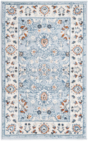 Aqua Blue 2' x 3' 1 Charlotte Rectangle Area Rug 100% Polypropylene With Jute Backing Traditional Classical Durable Carpet for Living Dining Office Rooms for Sale at Rug Engine