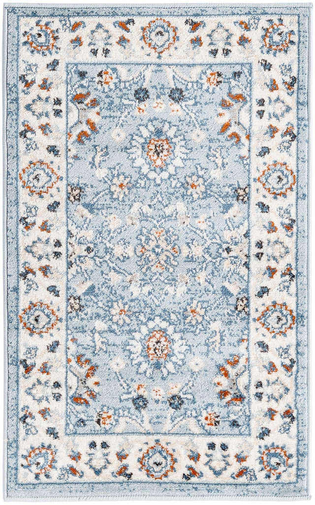 Aqua Blue 2' x 3' 1 Charlotte Rectangle Area Rug 100% Polypropylene With Jute Backing Traditional Classical Durable Carpet for Living Dining Office Rooms for Sale at Rug Engine