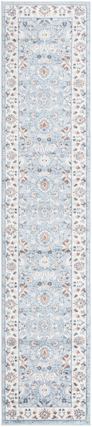 Aqua Blue 2' x 9' 10 Charlotte Runner Area Rug 100% Polypropylene With Jute Backing Traditional Classical Durable Carpet for Living Dining Office Rooms for Sale at Rug Engine