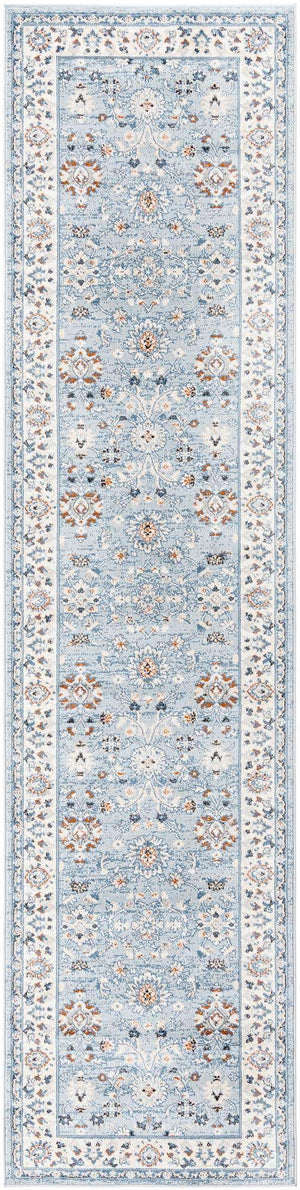 Aqua Blue 3' 1 x 13' 1 Charlotte Runner Area Rug 100% Polypropylene With Jute Backing Traditional Classical Durable Carpet for Living Dining Office Rooms for Sale at Rug Engine