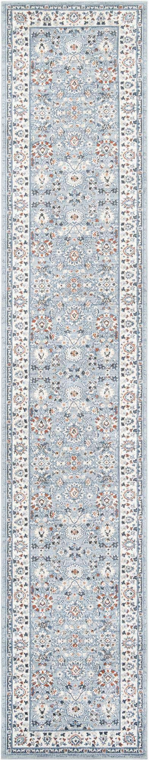 Aqua Blue 3' 1 x 16' 5 Charlotte Runner Area Rug 100% Polypropylene With Jute Backing Traditional Classical Durable Carpet for Living Dining Office Rooms for Sale at Rug Engine