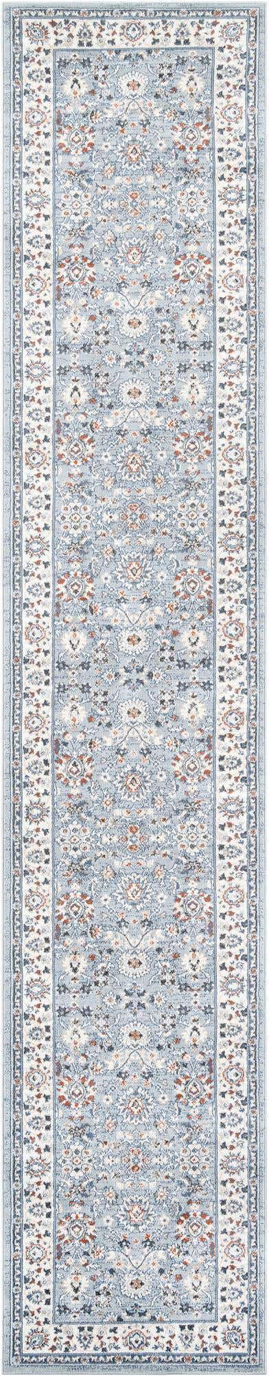 Aqua Blue 3' 1 x 16' 5 Charlotte Runner Area Rug 100% Polypropylene With Jute Backing Traditional Classical Durable Carpet for Living Dining Office Rooms for Sale at Rug Engine
