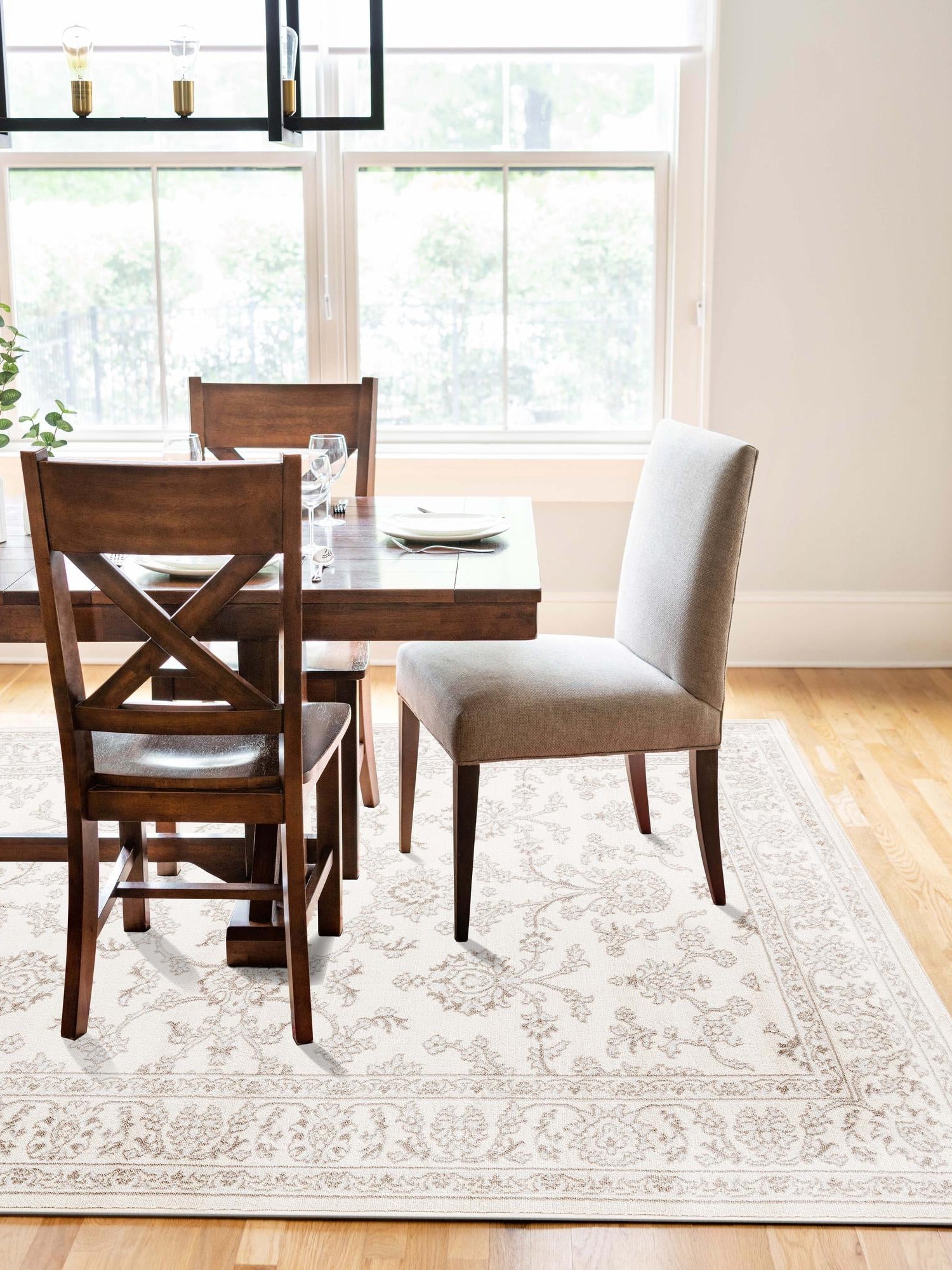 Ivory 2' x 3' 1 Charlotte Rectangle Area Rug 100% Polypropylene With Jute Backing Traditional Classical Durable Carpet for Living Dining Office Rooms for Sale at Rug Engine