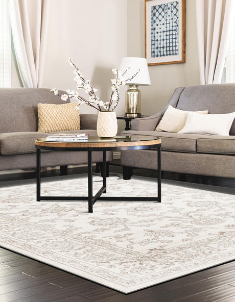 Ivory 3' 1 x 5' 3 Charlotte Rectangle Area Rug 100% Polypropylene With Jute Backing Traditional Classical Durable Carpet for Living Dining Office Rooms for Sale at Rug Engine